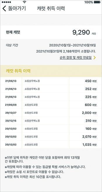 등급책정과캐럿의유효기간