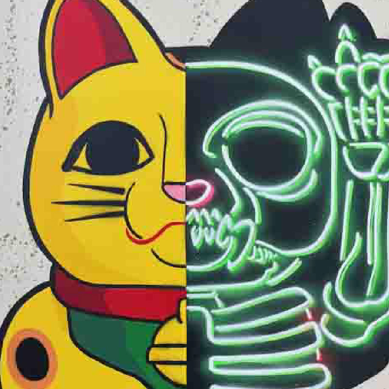 "MANEKI-NEKO 50:50 YELLOW v2"(GOLD&SILVER SPLATTER)B.S.M Billy